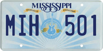 MS license plate MIH501