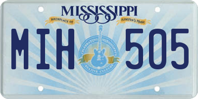 MS license plate MIH505