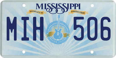 MS license plate MIH506