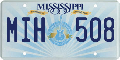 MS license plate MIH508
