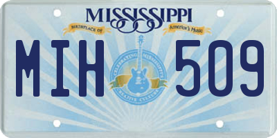MS license plate MIH509