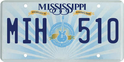 MS license plate MIH510