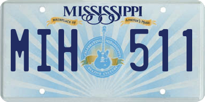 MS license plate MIH511