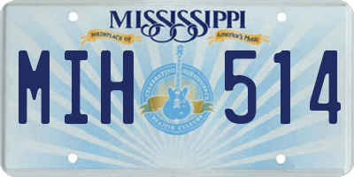 MS license plate MIH514