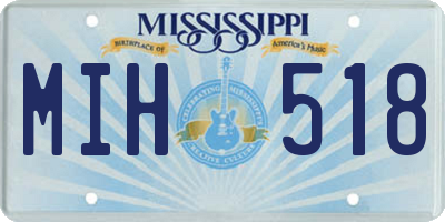 MS license plate MIH518