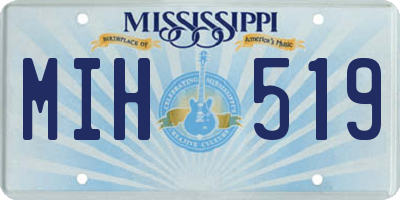 MS license plate MIH519