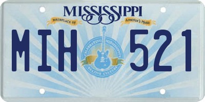 MS license plate MIH521