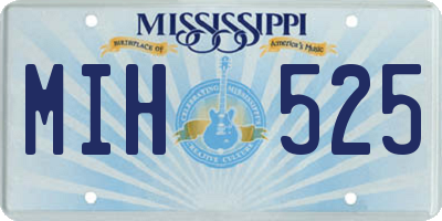 MS license plate MIH525