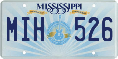 MS license plate MIH526