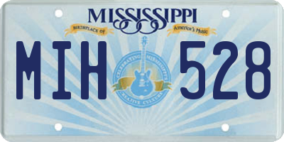 MS license plate MIH528