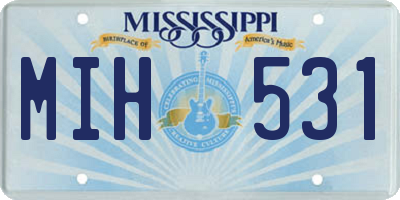 MS license plate MIH531
