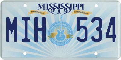 MS license plate MIH534