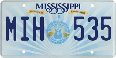 MS license plate MIH535