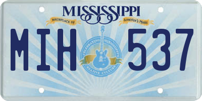 MS license plate MIH537