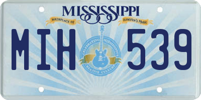 MS license plate MIH539