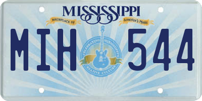 MS license plate MIH544