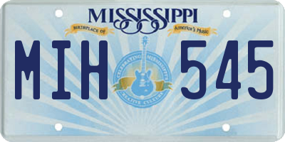 MS license plate MIH545