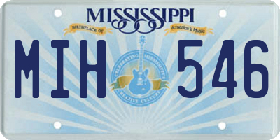 MS license plate MIH546