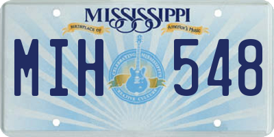 MS license plate MIH548