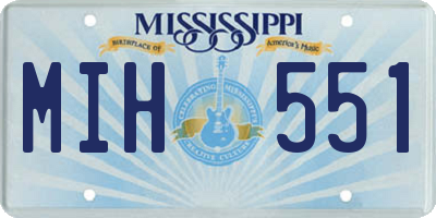 MS license plate MIH551