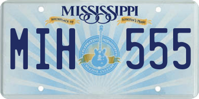 MS license plate MIH555