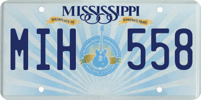 MS license plate MIH558