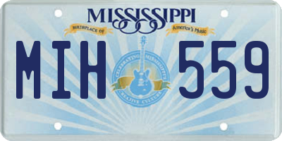 MS license plate MIH559