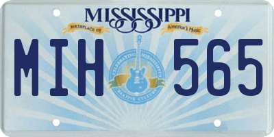 MS license plate MIH565