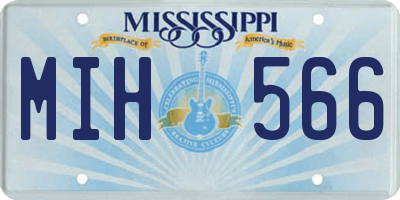 MS license plate MIH566