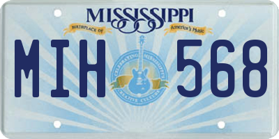 MS license plate MIH568
