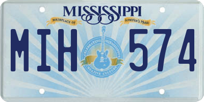 MS license plate MIH574