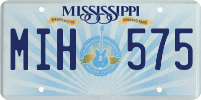 MS license plate MIH575