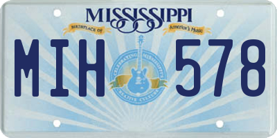 MS license plate MIH578
