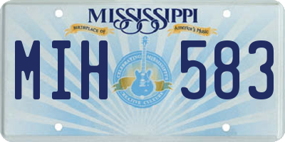 MS license plate MIH583
