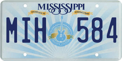 MS license plate MIH584