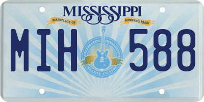 MS license plate MIH588