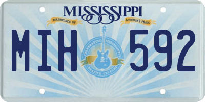 MS license plate MIH592