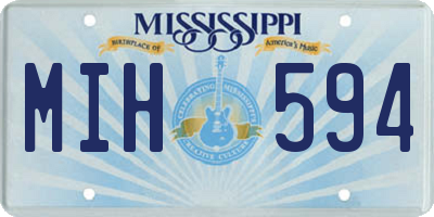 MS license plate MIH594