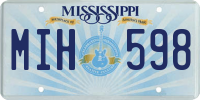 MS license plate MIH598