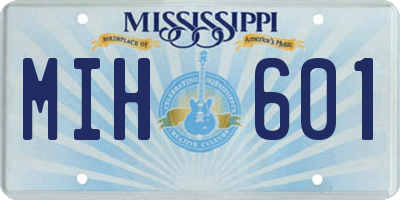 MS license plate MIH601