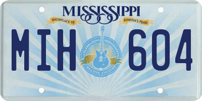 MS license plate MIH604