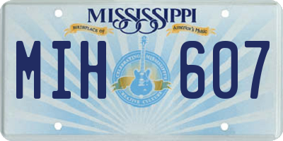 MS license plate MIH607