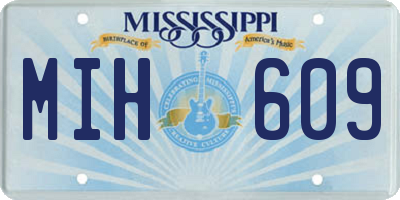 MS license plate MIH609