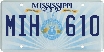 MS license plate MIH610