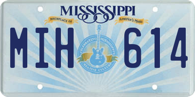 MS license plate MIH614