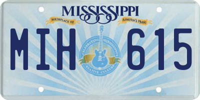 MS license plate MIH615