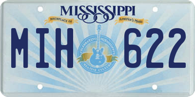 MS license plate MIH622