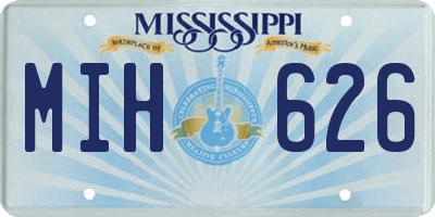 MS license plate MIH626