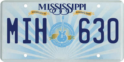 MS license plate MIH630