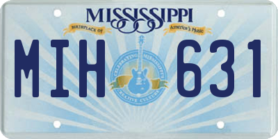 MS license plate MIH631